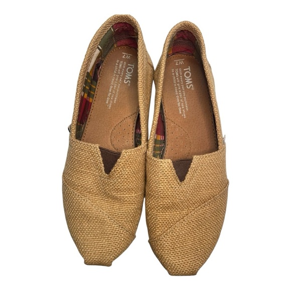 Toms Classic Natural Burlap Women’s Canvas Espadrilles Shoes Size 7 US - Picture 3 of 9